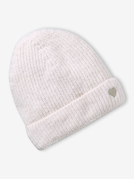 Bonnet fille cote écru+marine 1 - vertbaudet enfant 