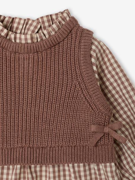 Robe 2 en 1 bébé fille manches longues chocolat 3 - vertbaudet enfant 