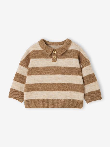Pull polo bébé garçon taupe 1 - vertbaudet enfant 