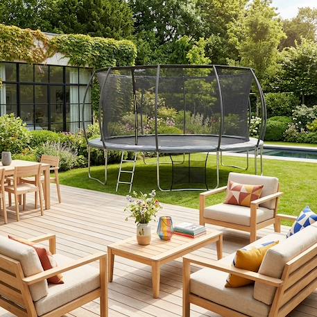 Trampoline rond ø 490cm avec accessoires - jupiter inner xxl 4,90m 490 cm Gris 1 - vertbaudet enfant 