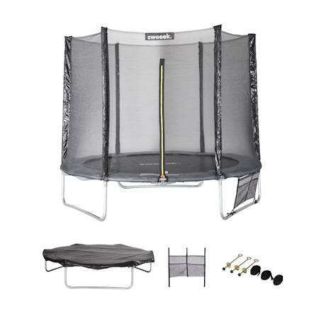 Trampoline 250 cm – galaxie avec filet de protection, bâche, filet pour chaussures, kit d’ancrage Gris+Vert 2 - vertbaudet enfant 