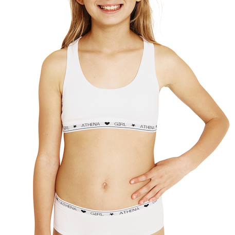 Brassière coton ultra doux Blanc+Bleu titane+Rose pastel+Violet 2 - vertbaudet enfant 