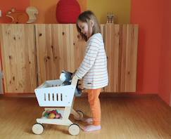 Jouet-Jeux d'imitation-Caddie en bois fresh