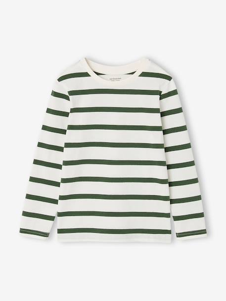 Lot de 3 T-shirts manches longues garçon caramel+lilas+rouille+vert sauge 22 - vertbaudet enfant 