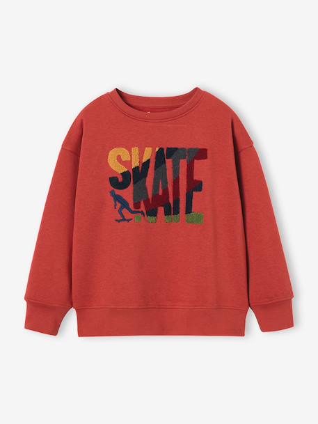Sweat col rond garçon marine+tomette 8 - vertbaudet enfant 
