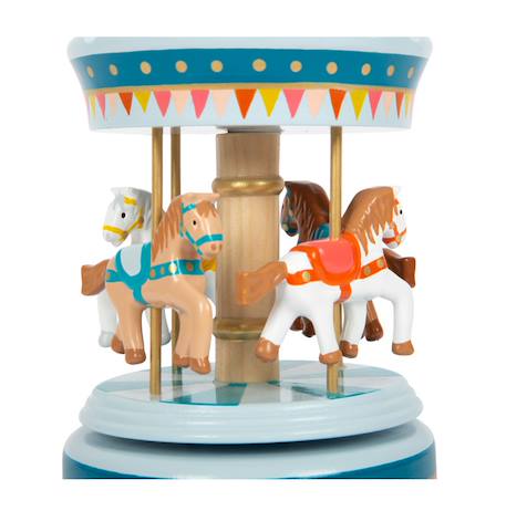 Boîte à musique carrousel à chevaux Bleu 6 - vertbaudet enfant 