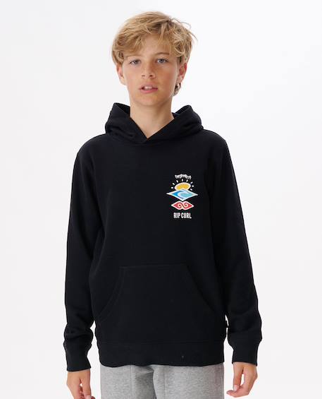 Sweat à capuche search icon enfant Noir 1 - vertbaudet enfant 