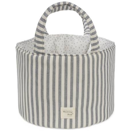 Panier de rangement praliné rayures moka Marron+Vert 3 - vertbaudet enfant 