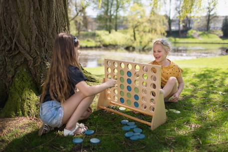 4 en ligne géant en bois fsc - jeu de société classique famille - jeu géant Multicolore 1 - vertbaudet enfant 