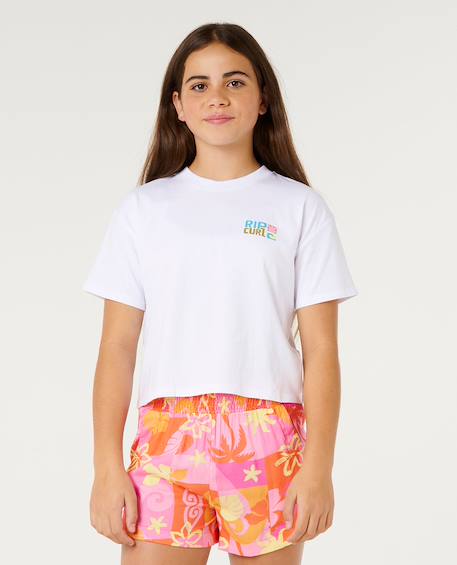 T-shirt catalina island crop fille Blanc 1 - vertbaudet enfant 