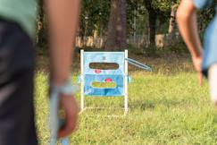 Jouet-Jeux de plein air-Jeu de golf sur échelle 2 en 1 en bois fsc - jeu extérieur - jeu d'adresse