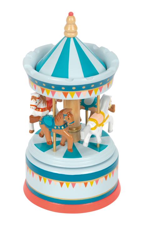 Boîte à musique carrousel à chevaux Bleu 5 - vertbaudet enfant 