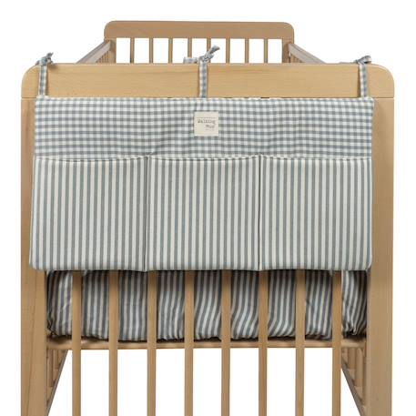 Organisateur de lit praliné vichy rayures moka Marron+Vert 6 - vertbaudet enfant 