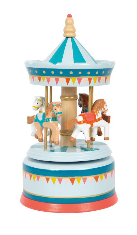 Boîte à musique carrousel à chevaux Bleu 4 - vertbaudet enfant 