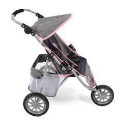 Jouet-Poupons et poupées-Poupées mannequins et accessoires-Poussette jogger 3 roues pour poupées jumelles