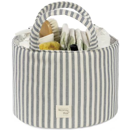 Panier de rangement praliné rayures moka Marron+Vert 4 - vertbaudet enfant 