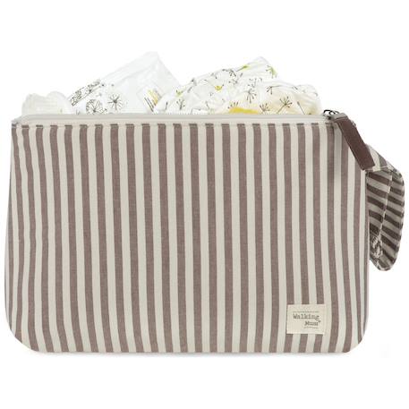Trousse de toilette praliné rayures moka Marron 3 - vertbaudet enfant 