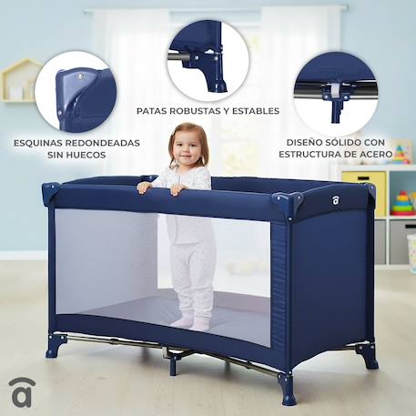 Lit de voyage crète Bleu marine+Gris+Rouge, vert, jaune, bleu 18 - vertbaudet enfant 