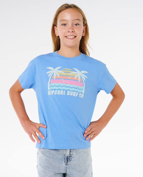 T-shirt malibu relaxed fille Bleu bleuet 6 - vertbaudet enfant 