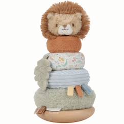 Jouet-Premier âge-Premières manipulations-Lion à empiler doudou et bois safari friends