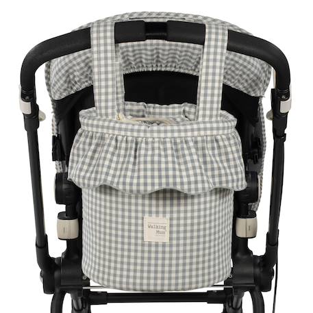 Sac pour poussette praliné vichy matcha Vert 2 - vertbaudet enfant 