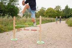 Jouet-Jeux de plein air-Jeux de plage-Tentes anti UV-Course de haie en bois fsc - jeu extérieur - obstacle réglable