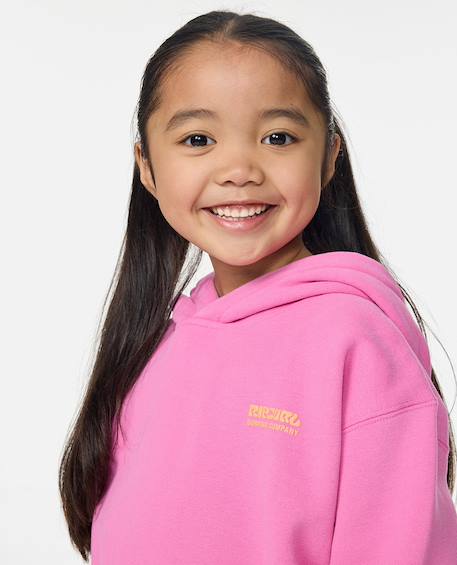 Sweat à capuche fille heritage surf puff Super rose 4 - vertbaudet enfant 