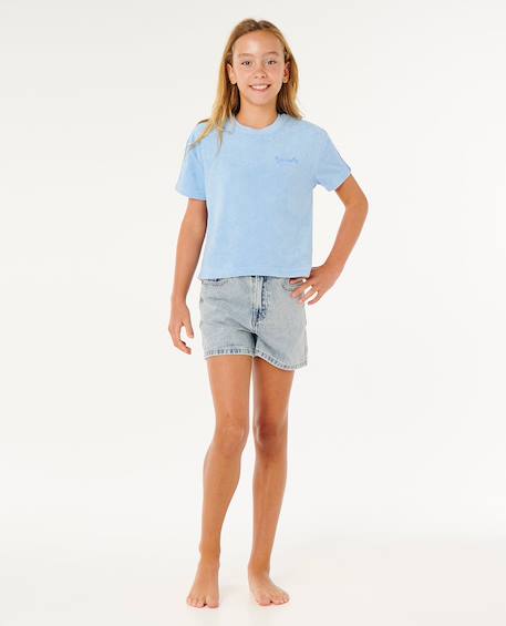 T-shirt sunshine squad terry fille Bleu clair 4 - vertbaudet enfant 