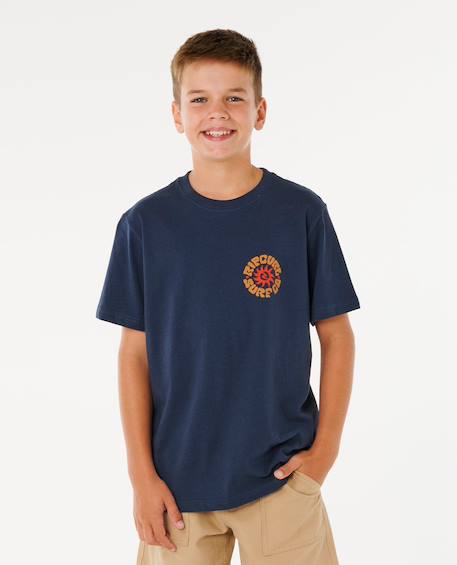 T-shirt à manches courtes pacific rinse circle enfant Bleu marine foncé+Ochre 1 - vertbaudet enfant 
