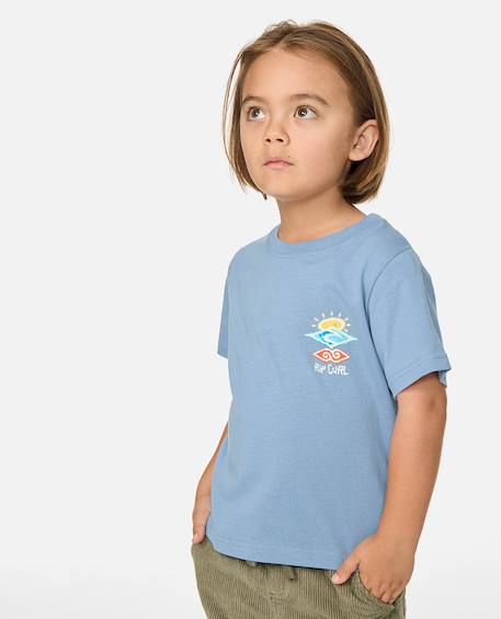 T-shirt à manches courtes enfant icons of shred Denim délavé+Noir délavé 1 - vertbaudet enfant 