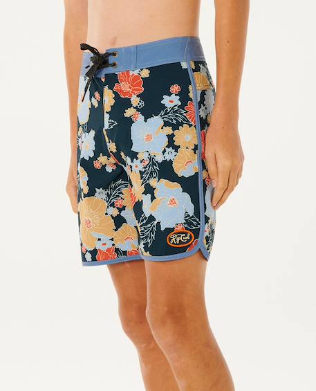 Short de bain boardshort pacific floral mirage enfant Bleu marine foncé 2 - vertbaudet enfant 