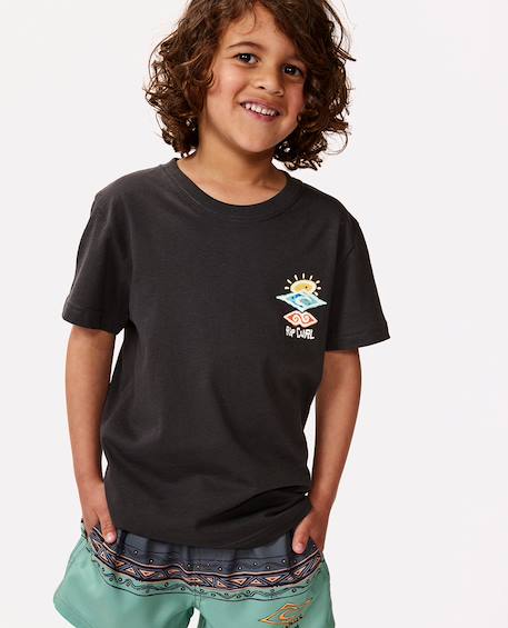 T-shirt à manches courtes enfant icons of shred Denim délavé+Noir délavé 7 - vertbaudet enfant 