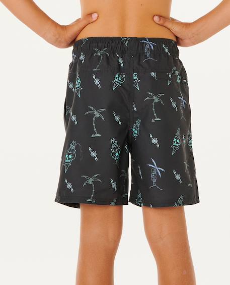 Short de bain boardshort volley eternal shred mesh enfant Noir délavé+Vert surplus 3 - vertbaudet enfant 