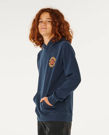 Sweat à capuche pacific rinse enfant Bleu marine foncé 2 - vertbaudet enfant 