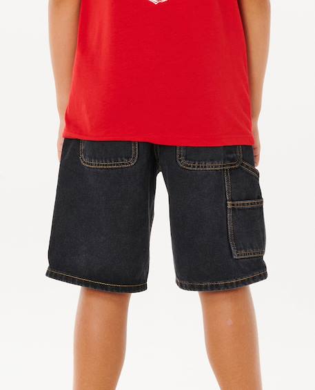 Short en jean hyped up 20' enfant Bleu délavé+Noir délavé 11 - vertbaudet enfant 