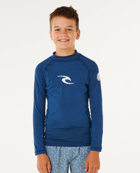 T-shirt anti-uv waves upf manches longues enfant Bleu marine clair+Vitamine c 1 - vertbaudet enfant 