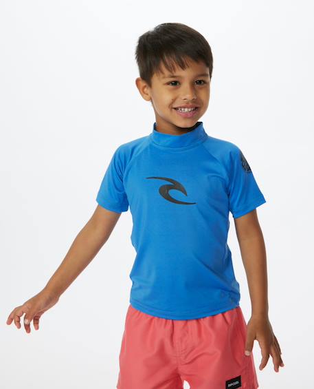 T-shirt enfant anti-uv à manches courtes brand wave Eucalyptus bleu+Lime 3 - vertbaudet enfant 