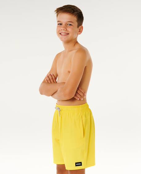 Short de bain boardshort volley daily   enfant Aqua+Jaune flamboyant+Noir 12 - vertbaudet enfant 