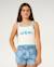 Short chambray floral fille Bleu délavé 6 - vertbaudet enfant 