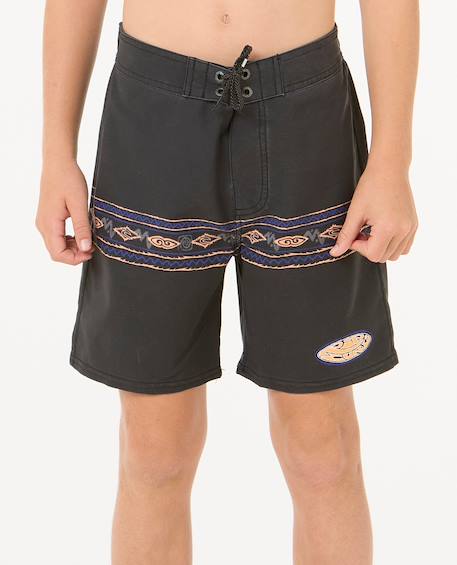 Short de bain boardshort mirage raw energy geo enfant Noir délavé 1 - vertbaudet enfant 