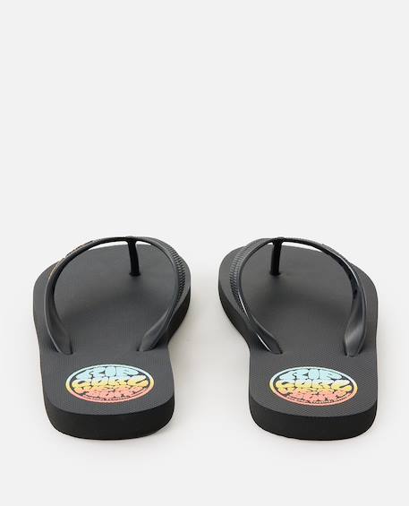Tongs wetty fade bloom enfant Noir délavé+Noir/orange 2 - vertbaudet enfant 