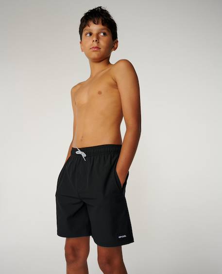 Short de bain boardshort volley daily   enfant Aqua+Jaune flamboyant+Noir 18 - vertbaudet enfant 