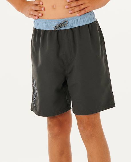 Short de bain boardshort volley eternal shred block enfant Noir délavé 2 - vertbaudet enfant 