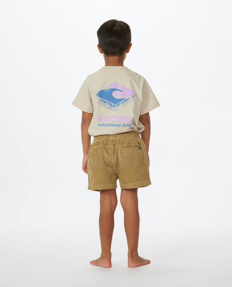 Short de bain volley surf cord enfant Kaki foncé+Noir délavé 2 - vertbaudet enfant 