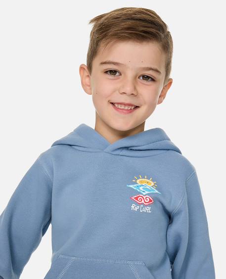 Sweat à capuche enfant icons of shred Denim délavé 4 - vertbaudet enfant 