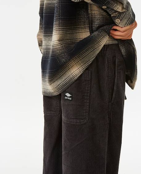 Pantalon enfant surf cord Noir délavé+Vert surplus 5 - vertbaudet enfant 