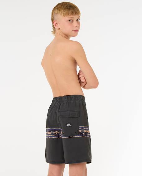 Short de bain boardshort mirage raw energy geo enfant Noir délavé 6 - vertbaudet enfant 