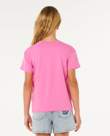 T-shirt hayley o relaxed fille Blanc optique+Super rose 9 - vertbaudet enfant 