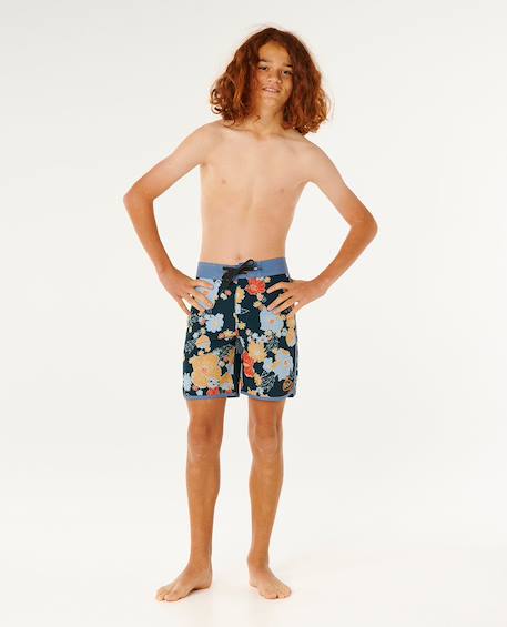 Short de bain boardshort pacific floral mirage enfant Bleu marine foncé 4 - vertbaudet enfant 