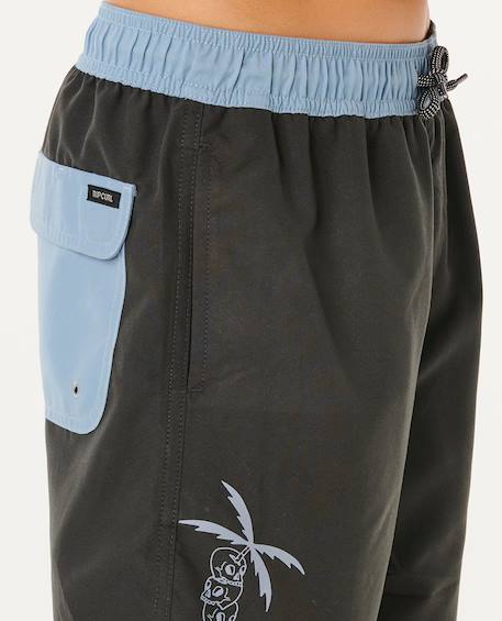 Short de bain boardshort volley eternal shred block enfant Noir délavé 5 - vertbaudet enfant 